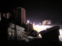 到着直後に宿舎からゲレンデを臨む